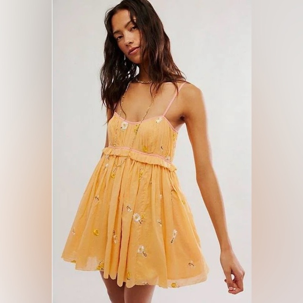 Free People Yellow Floral Mini Dress - Picture 11 of 16